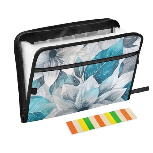 Aktenordner mit Reißverschluss, 13 Taschen, A4, Briefgröße mit Reißverschluss, für Zuhause, Büro, Aktenordner, Jacken, Teppiche, Grau und Blaugrün Aktenordner mit Reißverschluss, 13 Taschen, A4, Briefgröße mit Reißverschluss, für Zuhause, Büro, Aktenordner, Jacken, Teppiche, Grau und Blaugrün von KLL