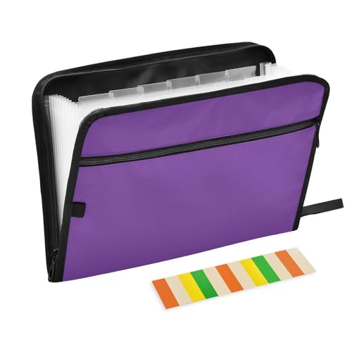Aktenordnertaschen, A4-Größe, Hängeregistasche mit Etikett für Ernährungsberater, medizinische Referenz, Amethyst, Violett von KLL