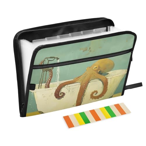 Aktenordnertaschen, A4-Größe, Hängeregistasche mit Taschen für Inspektoren, Meetings, skurrile Tiere, Meer, Bad von KLL