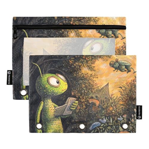 Aliens Earth Backyard Ringbuch Tasche Transparent Federmäppchen für Ringe Ordner mit Reißverschluss für Schule Schreibwaren Organizer Upplies Aliens Earth Backyard Ringbuch Tasche Transparent Federmäppchen für Ringe Ordner mit Reißverschluss für Schule Schreibwaren Organizer Upplies von KLL