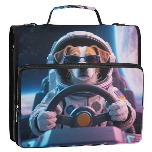 Animal Astronauts 3,8 cm 3 Ringe Schule Reißverschluss Ordner mit Schultergurt und Griff, mehrere Taschen, Dokumentenmappe für die Mittelschule Animal Astronauts 3,8 cm 3 Ringe Schule Reißverschluss Ordner mit Schultergurt und Griff, mehrere Taschen, Dokumentenmappe für die Mittelschule von KLL