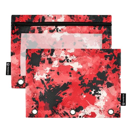 Aufbewahrungstasche für 3-Loch-Bindertaschen mit 3 Löchern, für Untersuchung, Schreibwaren, Zubehör, Camouflage, Rot Aufbewahrungstasche für 3-Loch-Bindertaschen mit 3 Löchern, für Untersuchung, Schreibwaren, Zubehör, Camouflage, Rot von KLL