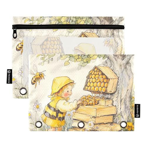 Bienen-Sammelmappe mit 3 Löchern für Ringe, Organizer mit drei Ringen für Studenten, Schreibwaren, Organizer von KLL