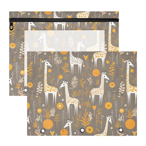 Binder-Federmäppchen, 3 Löcher, 3 Löcher, Tasche für 3 Ringe, 2 Stück, für Studenten, Lehrerbedarf, Hirsch, Boho-Stil, Orange Binder-Federmäppchen, 3 Löcher, 3 Löcher, Tasche für 3 Ringe, 2 Stück, für Studenten, Lehrerbedarf, Hirsch, Boho-Stil, Orange von KLL