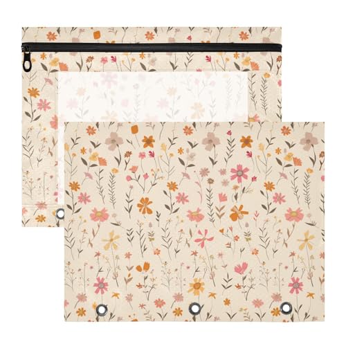 Binder-Federmäppchen, bezaubernder Kunststoff-Aktenordner für A4-Papier, Briefe, 2 Stück, Studenten, Klassenzimmer, böhmische Wildblumen-Graffiti Binder-Federmäppchen, bezaubernder Kunststoff-Aktenordner für A4-Papier, Briefe, 2 Stück, Studenten, Klassenzimmer, böhmische Wildblumen-Graffiti von KLL