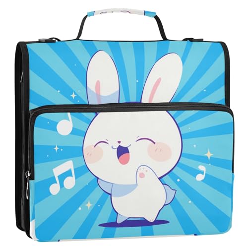 Bindertasche mit 3 Ringen, Reißverschluss, mit Schultergurt und Griff, inklusive Reißverschlusstasche, Dokumentenmappe, Organizer für Schule und Büro, 3,8 cm, Blau gestreift Bindertasche mit 3 Ringen, Reißverschluss, mit Schultergurt und Griff, inklusive Reißverschlusstasche, Dokumentenmappe, Organizer für Schule und Büro, 3,8 cm, Blau gestreift von KLL