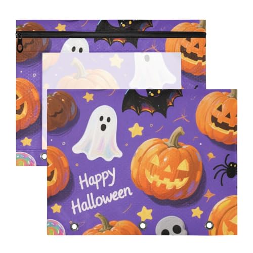 Bindertaschen, bezaubernder Kunststoff-Aktenordner für 3 Ringe, 2 Stück, Lehrer, Kunstbedarf, Aufbewahrung, Orange, Halloween, Kürbis Bindertaschen, bezaubernder Kunststoff-Aktenordner für 3 Ringe, 2 Stück, Lehrer, Kunstbedarf, Aufbewahrung, Orange, Halloween, Kürbis von KLL