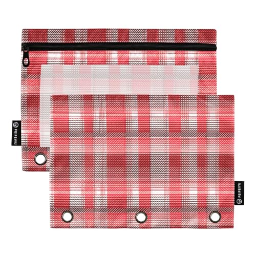 Bindertaschen mit Fischgrätenmuster, Hahnentrittmuster, kariert, Rot / Rot, Koralle, Bindereinlagen für drei Ringe, Bindertaschen mit 3 Löchern, für Schule, Schreibwaren Bindertaschen mit Fischgrätenmuster, Hahnentrittmuster, kariert, Rot / Rot, Koralle, Bindereinlagen für drei Ringe, Bindertaschen mit 3 Löchern, für Schule, Schreibwaren von KLL
