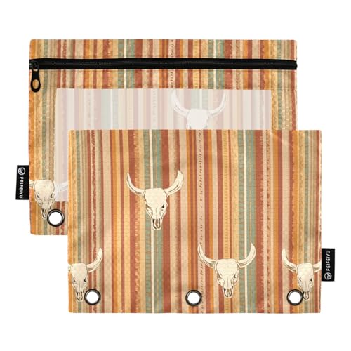 Boho-Federmäppchen mit Western-Muster, 3 Löcher, Ringbuch-Aufbewahrung mit 3 Löchern, für Studenten, Büro, Dokumenten-Organizer Boho-Federmäppchen mit Western-Muster, 3 Löcher, Ringbuch-Aufbewahrung mit 3 Löchern, für Studenten, Büro, Dokumenten-Organizer von KLL