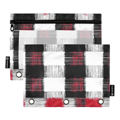 Buffalo Plaid Karo Weiß Rot Binder Taschen Aufbewahrungstasche für 3 Ringe Ordner mit 3 Löchern für Untersuchung Ofhce Supplies Buffalo Plaid Karo Weiß Rot Binder Taschen Aufbewahrungstasche für 3 Ringe Ordner mit 3 Löchern für Untersuchung Ofhce Supplies von KLL