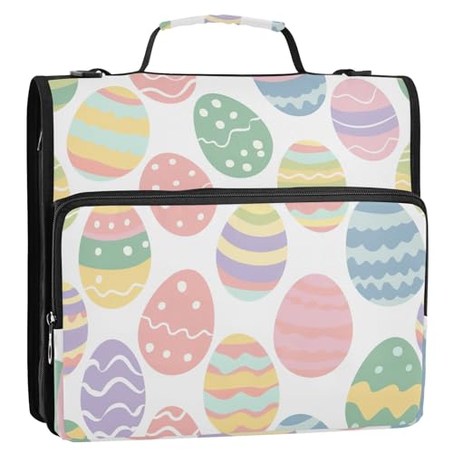Bunte Eier 3,8 cm 3 Ringe Ordner Reißverschluss mit Gurt Laege Kapazität Dokumenten-Organizer für Büro Schule Bunte Eier 3,8 cm 3 Ringe Ordner Reißverschluss mit Gurt Laege Kapazität Dokumenten-Organizer für Büro Schule von KLL