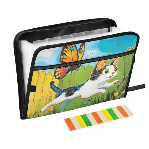 Bunte Schmetterlingsmappe, 13 Taschen, A4, Briefgröße mit Reißverschluss, für Büro, Organizer, Aktenordner, Para Guardar Bunte Schmetterlingsmappe, 13 Taschen, A4, Briefgröße mit Reißverschluss, für Büro, Organizer, Aktenordner, Para Guardar von KLL