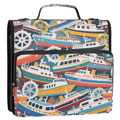 Bunter Cartoon-Organizer mit 3 Ringen, 3,8 cm, mit Griff und abnehmbarem Schultergurt, leicht zu transportieren, Dokumentenmappe, Organizer, geeignet für Mittelschule Bunter Cartoon-Organizer mit 3 Ringen, 3,8 cm, mit Griff und abnehmbarem Schultergurt, leicht zu transportieren, Dokumentenmappe, Organizer, geeignet für Mittelschule von KLL