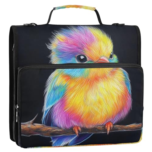 Bunter süßer Vogel 3,8 cm 3-Ringe Schule Reißverschluss Ordner mit Griff leicht zu tragen Dokumente Akten Aufbewahrungstasche für Mittelschüler Bunter süßer Vogel 3,8 cm 3-Ringe Schule Reißverschluss Ordner mit Griff leicht zu tragen Dokumente Akten Aufbewahrungstasche für Mittelschüler von KLL