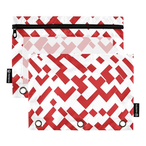 Carmine Geometrische Webbinder-Taschenmappe, 3 Ringe für 3-Loch-Bindertaschen, wasserdicht, für Schule, Büro, Dokumenten-Organizer Carmine Geometrische Webbinder-Taschenmappe, 3 Ringe für 3-Loch-Bindertaschen, wasserdicht, für Schule, Büro, Dokumenten-Organizer von KLL