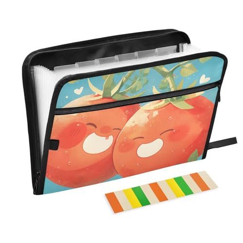 Carpeta de Dokumentenmappe mit Taschen, A4, Briefform, mit Reißverschluss, für Büro, mit roten Tomaten, grünen Blättern, Aquarell-Stil, 13 Taschen, A4, Briefform Carpeta de Dokumentenmappe mit Taschen, A4, Briefform, mit Reißverschluss, für Büro, mit roten Tomaten, grünen Blättern, Aquarell-Stil, 13 Taschen, A4, Briefform von KLL