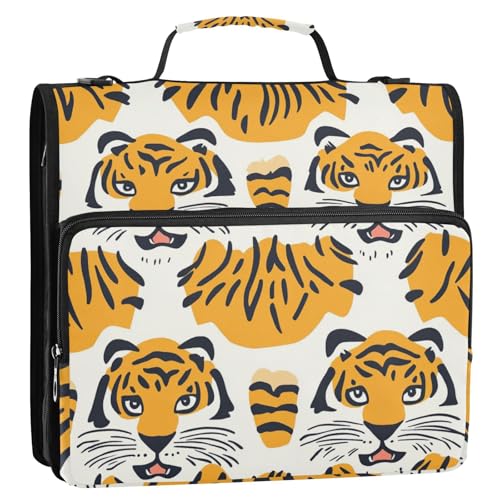 Cartoon Cute Tigers Yellow 3.8 cm 3-Rings Office Binder Organizer with Shoulder Strap Multi-Pocket Portable Home Travel Safe Storage Bag Suitable for Middle School Cartoon Cute Tigers Yellow 3.8 cm 3-Rings Office Binder Organizer with Shoulder Strap Multi-Pocket Portable Home Travel Safe Storage Bag Suitable for Middle School von KLL