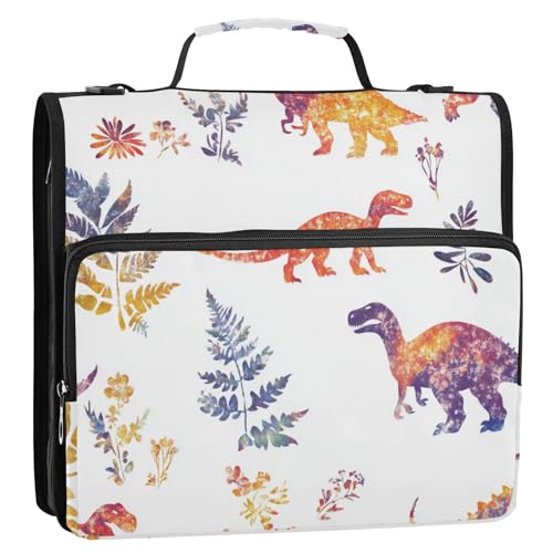 Cartoon-Dinosaurier, 3,8 cm, Organizer mit 3 Ringen, Organizer mit Griff, mehrere Taschen, Dokumenten-Organizer, Tasche für Mittelschüler, Carpeta del organizador Cartoon-Dinosaurier, 3,8 cm, Organizer mit 3 Ringen, Organizer mit Griff, mehrere Taschen, Dokumenten-Organizer, Tasche für Mittelschüler, Carpeta del organizador von KLL