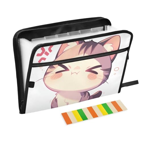 Cartoon-Fuuny-Aktenordner mit Taschen, 13 Taschen, A4, Briefgröße mit Reißverschluss, für Papiermappen, mit Taschen, carpeta de Cartoon-Fuuny-Aktenordner mit Taschen, 13 Taschen, A4, Briefgröße mit Reißverschluss, für Papiermappen, mit Taschen, carpeta de von KLL