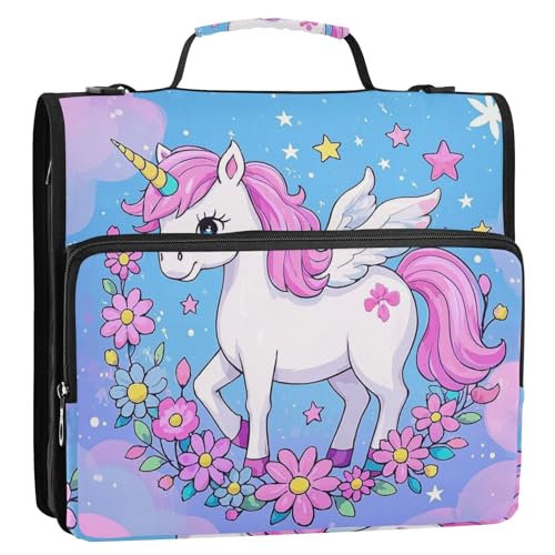 Cartoon-Ordnertasche mit 3 Ringen, mit Reißverschluss, mehrere Taschen, Dokumenten-Organizer, Tasche für Schule/Büro Cartoon-Ordnertasche mit 3 Ringen, mit Reißverschluss, mehrere Taschen, Dokumenten-Organizer, Tasche für Schule/Büro von KLL
