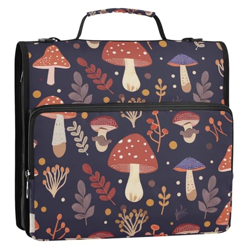 Cartoon-Pilz-Organizer mit 3 Ringen und Griff, mehrere Taschen, Dokumenten-Organizer-Tasche für Mittelschüler, Cartera con cremallera Cartoon-Pilz-Organizer mit 3 Ringen und Griff, mehrere Taschen, Dokumenten-Organizer-Tasche für Mittelschüler, Cartera con cremallera von KLL