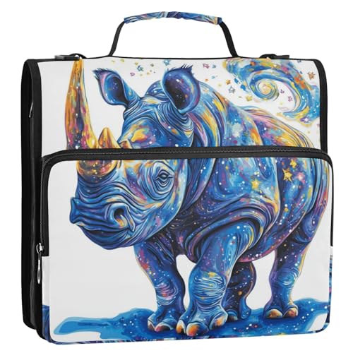 Chic Rhinoceros Ringbuch mit 3 Ringen und extra Taschen, mit Griff, inklusive Reißverschlusstasche, Dokumentenordner, Organizer für Schule und Büro, 3,8 cm, Weiß Chic Rhinoceros Ringbuch mit 3 Ringen und extra Taschen, mit Griff, inklusive Reißverschlusstasche, Dokumentenordner, Organizer für Schule und Büro, 3,8 cm, Weiß von KLL