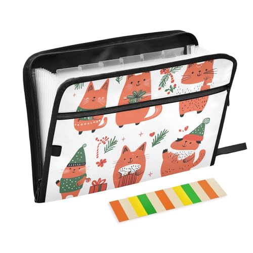 Dokumenten-Organizer, Motiv: Somali-Katzen, 13 Taschen, A4, Briefgröße mit Reißverschluss, für Zuhause, Büro, Reisen, Aktenordner mit Taschen, für Para-Guardar-Dokumente, Weiß Dokumenten-Organizer, Motiv: Somali-Katzen, 13 Taschen, A4, Briefgröße mit Reißverschluss, für Zuhause, Büro, Reisen, Aktenordner mit Taschen, für Para-Guardar-Dokumente, Weiß von KLL