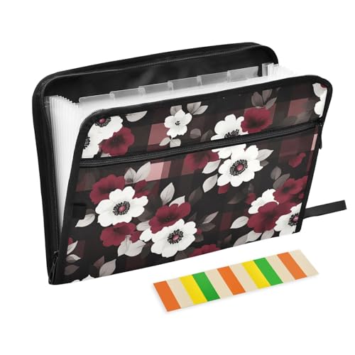 Dokumentenmappe, 13 Fächer, A4, Briefgröße mit Reißverschluss, für Zuhause, Büro, Organizer mit Tasche, Rot und Blau Dokumentenmappe, 13 Fächer, A4, Briefgröße mit Reißverschluss, für Zuhause, Büro, Organizer mit Tasche, Rot und Blau von KLL