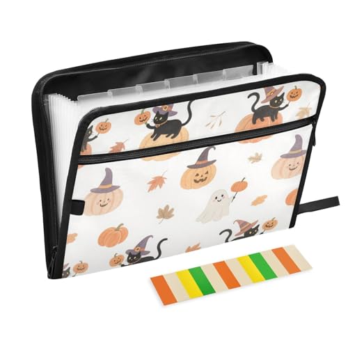 Dokumentenmappe, Halloween-Kürbis-Dokumentenmappe, erweiterbar, 13 Fächer, A4, Briefgröße mit Reißverschluss, für Dokumentenaufbewahrung, Fächermappe, Jacken, Carpetas de Dokumentenmappe, Halloween-Kürbis-Dokumentenmappe, erweiterbar, 13 Fächer, A4, Briefgröße mit Reißverschluss, für Dokumentenaufbewahrung, Fächermappe, Jacken, Carpetas de von KLL