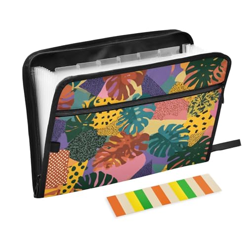 Dokumentenmappe, abstrakt, tropische Blätter, 13 Taschen, A4, Briefgröße mit Reißverschluss, für Dokumentenaufbewahrung, Aktenordner, Jacke, Para Guardar Documentos Dokumentenmappe, abstrakt, tropische Blätter, 13 Taschen, A4, Briefgröße mit Reißverschluss, für Dokumentenaufbewahrung, Aktenordner, Jacke, Para Guardar Documentos von KLL