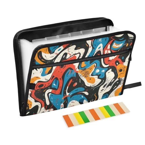 Dokumentenmappe mit abstrakter Textur, 13 Taschen, A4, Briefgröße mit Reißverschluss, für Zuhause, Büro, Quittungen, Organizer, Para Guardar Documentos Dokumentenmappe mit abstrakter Textur, 13 Taschen, A4, Briefgröße mit Reißverschluss, für Zuhause, Büro, Quittungen, Organizer, Para Guardar Documentos von KLL