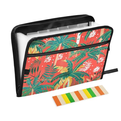 Dokumentenmappe mit tropischen Bäumen, 13 Taschen, A4, Briefgröße mit Reißverschluss, für Zuhause, Büro, Reisen, Dokumenten-Organizer, carpeta de Dokumentenmappe mit tropischen Bäumen, 13 Taschen, A4, Briefgröße mit Reißverschluss, für Zuhause, Büro, Reisen, Dokumenten-Organizer, carpeta de von KLL