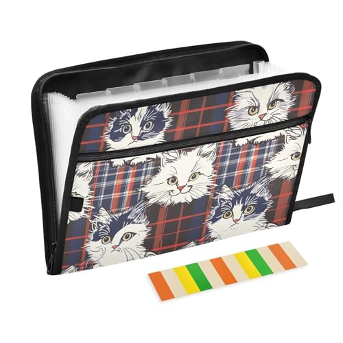 Dokumentenmappe mit weißen Katzen, 13 Fächer, A4, Briefgröße mit Reißverschluss, für Geschäftsmappen für Dokumente, Dokumente Dokumentenmappe mit weißen Katzen, 13 Fächer, A4, Briefgröße mit Reißverschluss, für Geschäftsmappen für Dokumente, Dokumente von KLL