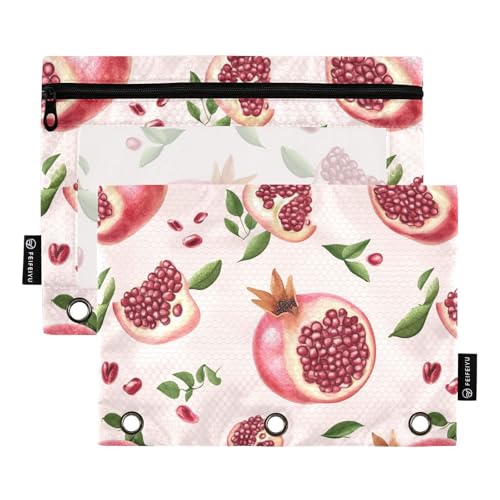 Dokumententasche mit frischem Granatapfel-Motiv, mit 3 Löchern, für Büro, Büro, Organizer von KLL