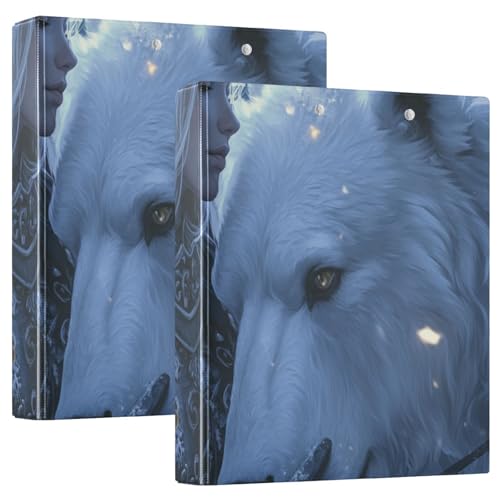 Drei-Ring-Binders, 3,8 cm, Spiel, Anime, Wolf, schönes Mädchen, mit Klemmbrett, 1/2 Packung Binder, Binder für Schule, Hardcover, 2 Stück Drei-Ring-Binders, 3,8 cm, Spiel, Anime, Wolf, schönes Mädchen, mit Klemmbrett, 1/2 Packung Binder, Binder für Schule, Hardcover, 2 Stück von KLL