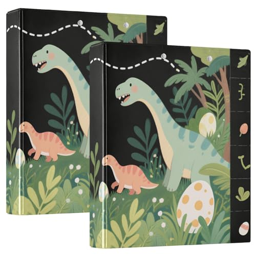 Drei-Ring-Ordner, 3,8 cm, Cartoon-Dinosaurier, mit Klemmbrett, 1/2er-Pack, Schulhefter Hardcover, 2 Stück Drei-Ring-Ordner, 3,8 cm, Cartoon-Dinosaurier, mit Klemmbrett, 1/2er-Pack, Schulhefter Hardcover, 2 Stück von KLL