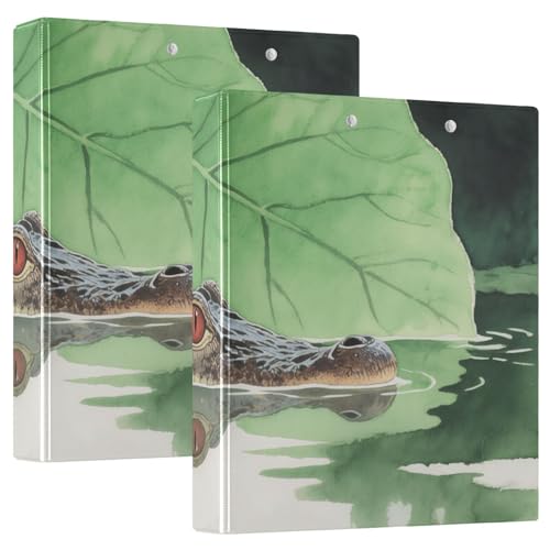 Drei-Ringbuch 3,8 cm Krokodile im Wasser mit Klemmbrett 1/2 Pack Ordner für die Schule Hardcover 2 Stück Drei-Ringbuch 3,8 cm Krokodile im Wasser mit Klemmbrett 1/2 Pack Ordner für die Schule Hardcover 2 Stück von KLL