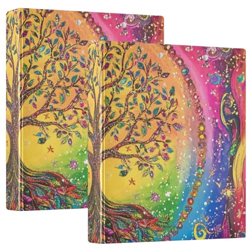 Drei-Ringbuch 3,8 cm "Three of Life", bunt, mit Tascheneinband, 1/2er-Pack, Ordner für Schule, Hardcover, 2 Stück Drei-Ringbuch 3,8 cm "Three of Life", bunt, mit Tascheneinband, 1/2er-Pack, Ordner für Schule, Hardcover, 2 Stück von KLL