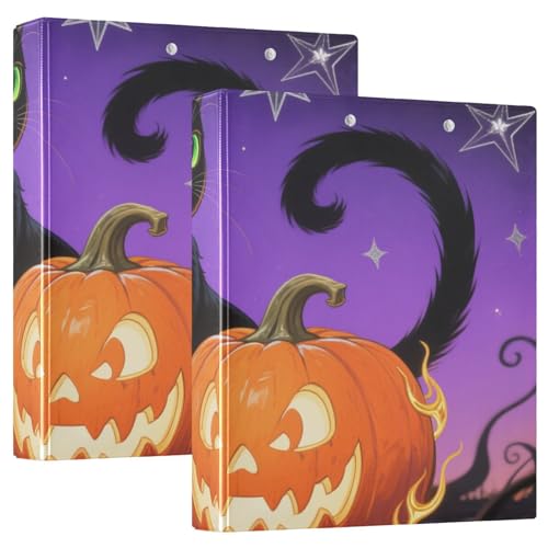 Drei Ringe Ordner 1-1/2 Zoll Halloween Schwarz Katzen und Kürbisse mit Taschen 1/2 Packung Ordner Schulordner 200 Blatt 2 Stück Drei Ringe Ordner 1-1/2 Zoll Halloween Schwarz Katzen und Kürbisse mit Taschen 1/2 Packung Ordner Schulordner 200 Blatt 2 Stück von KLL