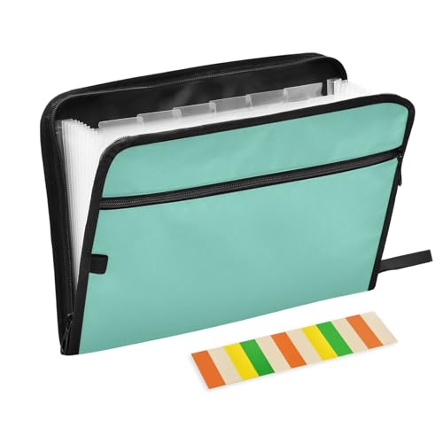 Erweiterbarer Aktenordner A4 Größe Datei Pocket Ordner mit Taschen für Mediziner Arbeit Mintgrün von KLL