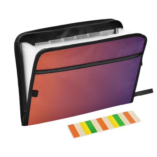 Erweiterbarer Schnellhefter A4 Größe Datei Ordner Tasche mit Reißverschluss für Kinderkrankenschwestern Orange Lila von KLL