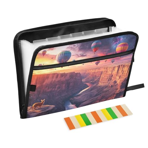 Fächermappe A4, Hängeregistaschen mit Etikett für Kinderkrankenschwestern, Militär, Sonnenuntergang, Serenade Canyon und Balloon Reverie von KLL