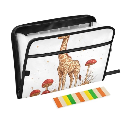 Fächermappe A4 Größe Hängeregistasche mit Trennwänden für Physiotherapeuten Krankenhaus niedliche Giraffe weiß von KLL