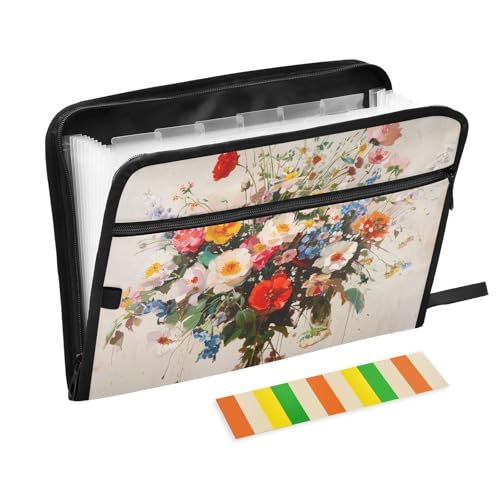 Fächermappe für Blumenstrauß, 13 Fächer, A4, Briefgröße mit Reißverschluss, für Business-Aktenordner, Carpeta de Fächermappe für Blumenstrauß, 13 Fächer, A4, Briefgröße mit Reißverschluss, für Business-Aktenordner, Carpeta de von KLL