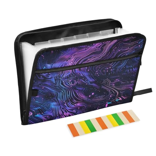 Fächermappe mit Neonlicht-Effekt, 13 Fächer, A4, Briefgröße mit Reißverschluss, für Büro, Fächermappe, Violett und Blau Fächermappe mit Neonlicht-Effekt, 13 Fächer, A4, Briefgröße mit Reißverschluss, für Büro, Fächermappe, Violett und Blau von KLL