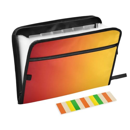 Fächermappen, A4-Größe, Akkordeon mit Taschen für Inspektoren, Schule, Purpurrot, Sonnenaufgang von KLL