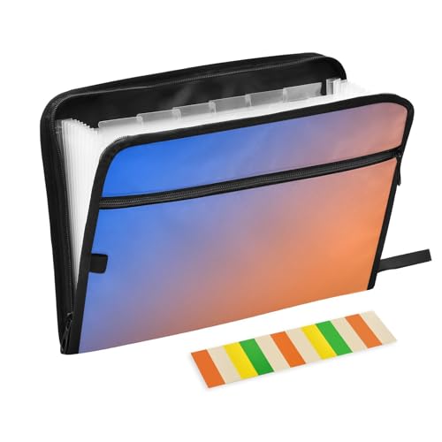 Fächermappen, A4-Größe, erweiterbare Dokumententaschen mit Taschen für Ernährungsberater-Arbeit, Kobalt-Mandarine von KLL