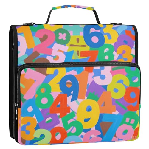 Farbiger Cartoon-Ordner mit 3 Ringen, 3,8 cm, mit extra Taschen und Schultergurt, wasserdicht, geeignet für Mittelschule Farbiger Cartoon-Ordner mit 3 Ringen, 3,8 cm, mit extra Taschen und Schultergurt, wasserdicht, geeignet für Mittelschule von KLL