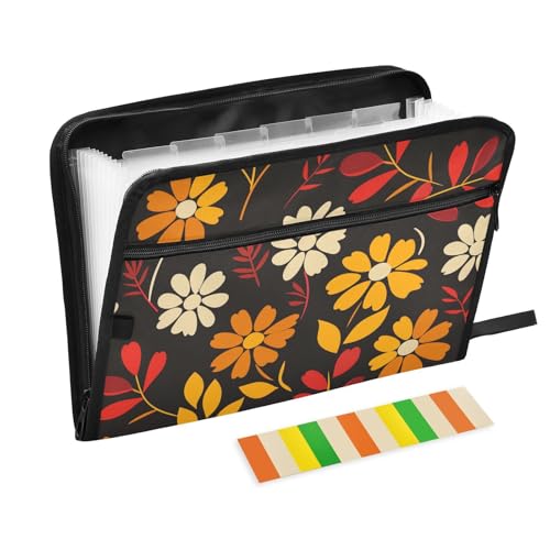 Fashion Winter Daisy Ringelblumen-Papier-Aktenordner, 13 Taschen, A4, Briefgröße mit Reißverschluss, zur Aufbewahrung von Dokumenten, Hängeregistraturmappe Carpeta de Fashion Winter Daisy Ringelblumen-Papier-Aktenordner, 13 Taschen, A4, Briefgröße mit Reißverschluss, zur Aufbewahrung von Dokumenten, Hängeregistraturmappe Carpeta de von KLL
