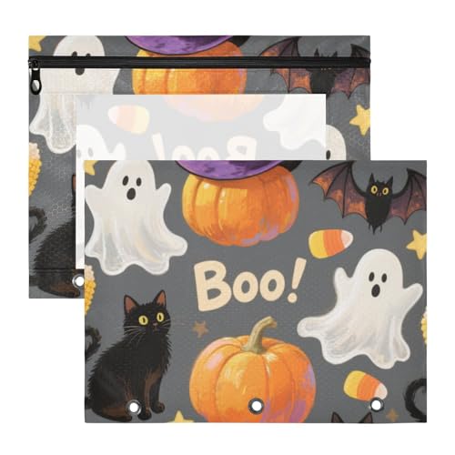 Federmäppchen, tragbar, 3 Löcher, für A4-Papier, Briefe, 2 Stück, Studenten, Schulanfang, Orange, Halloween, Kürbis Federmäppchen, tragbar, 3 Löcher, für A4-Papier, Briefe, 2 Stück, Studenten, Schulanfang, Orange, Halloween, Kürbis von KLL